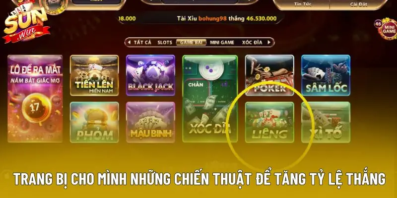 Trang bị cho mình những chiến thuật để tăng tỷ lệ thắng