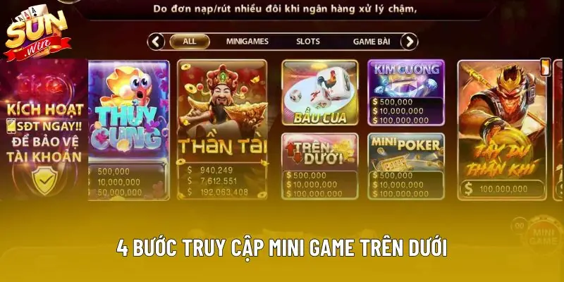 4 bước truy cập mini game trên dưới